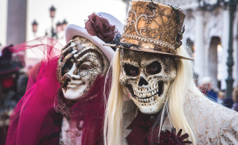 Exploring the Canal Carnival of Venice Where Clothing Meets Skulls in Vibrant Splendor